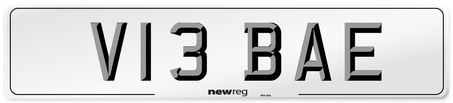 V13 BAE Number Plate from New Reg